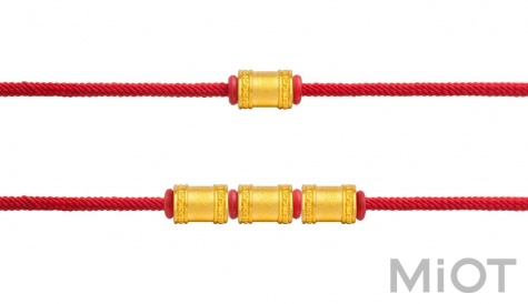 Золотий браслет Xiaomi LuckyME Gold  beads bracelet 17 см 0.75 г Red
